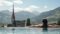 The view from the ski pool at the Wöscherhof is magnificent. For example, you can see the Rofan mountain massif.© Rotwild